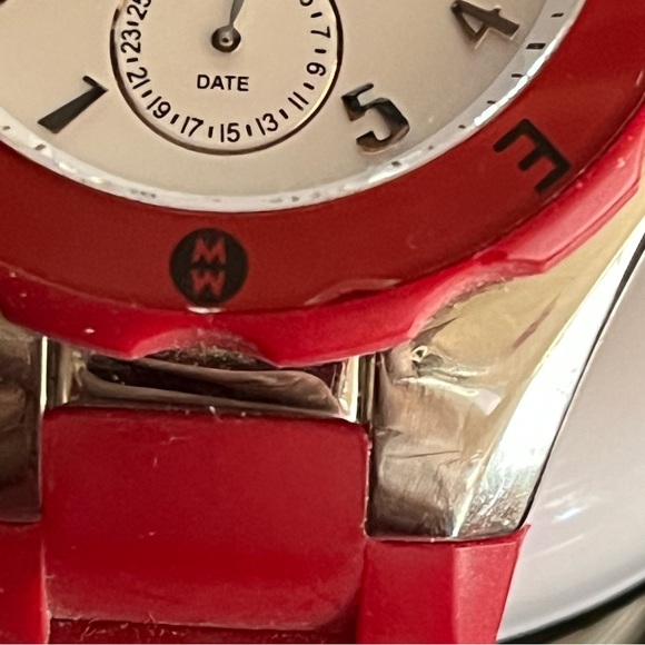 Michele Tahitian Jelly Bean Red Ladies Chronograph Watch - Picture 8 of 16